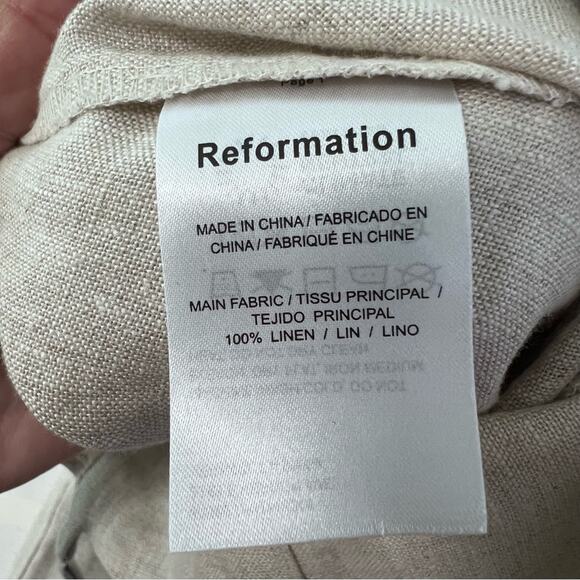 Reformation Overland Linen Wide Leg Jumpsuit Sz 0 - Picture 6 of 6